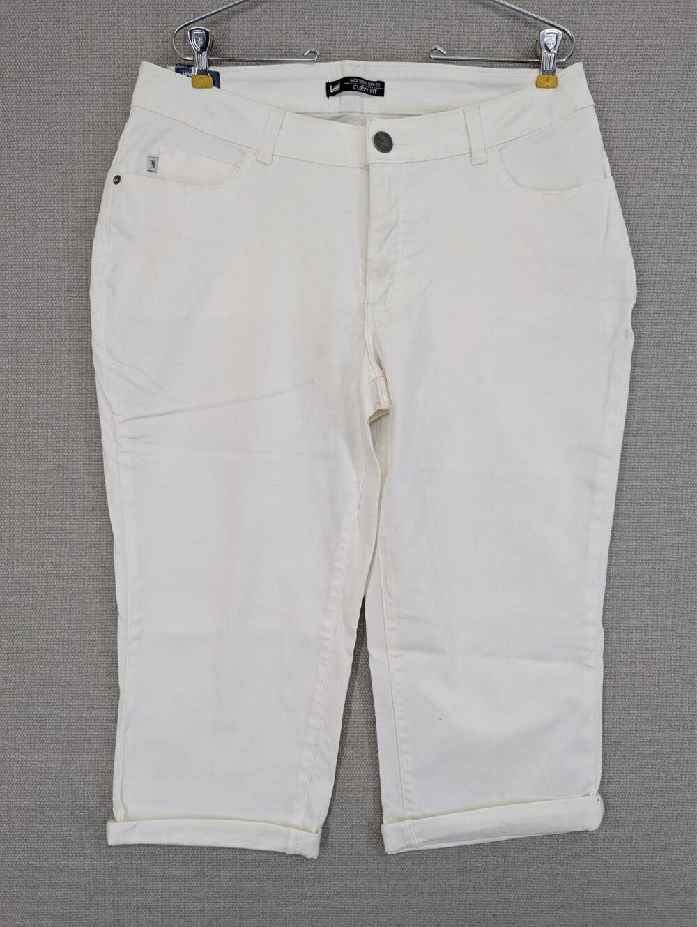 Lee Modern Series Cropped Pants Size 16W Curvy Fit White NWT -0725F21